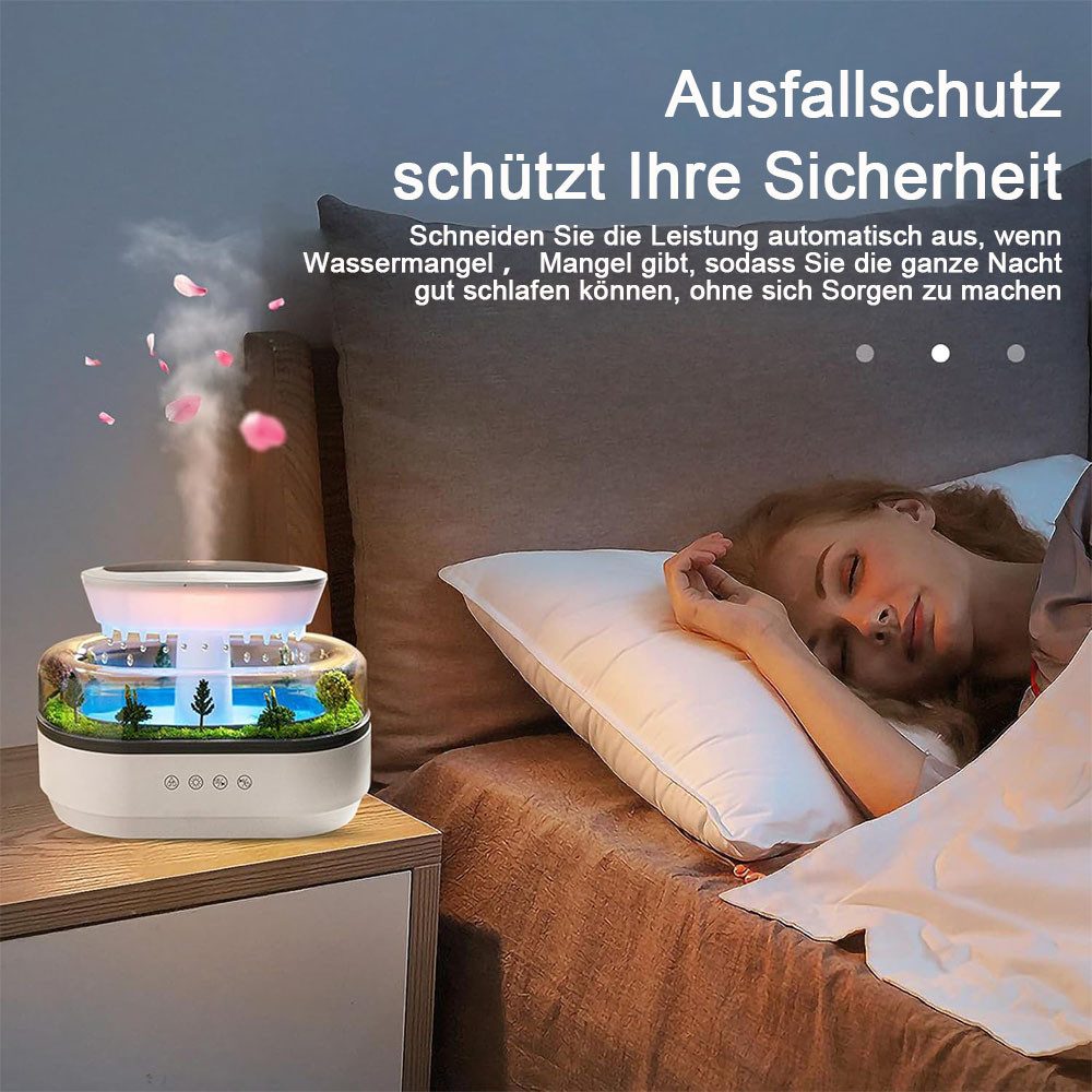 TUWENA Diffuser 7 Farben LED Regentropfen Aromatherapie Maschine Luftbefeuchter, 0,25 l Wassertank, Ultraschallzerstäuber