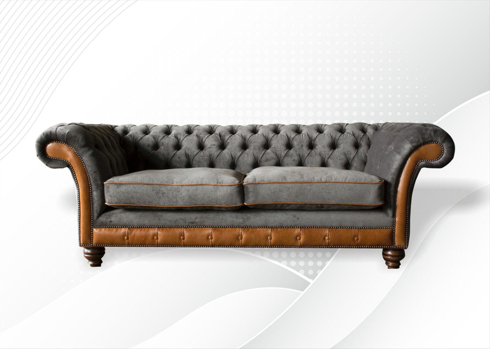 3 225 cm Sofa Chesterfield Design Chesterfield-Sofa, JVmoebel Sitzer Couch Sofa