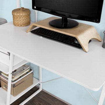 SoBuy Schreibtisch FWT29, Computertisch Arbeitstisch mit 3 Ablageflächen