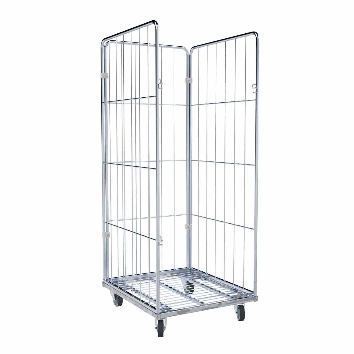 OSWALD Transportgeräte Transportwagen Wäschewagen Stahlboden, 3-seitig, 720 x 810 x 1.800 mm, 400 kg, (RW18112), Rollplatte aus Metall, Nutzhöhe 1.650 mm, Stabile Ausführung