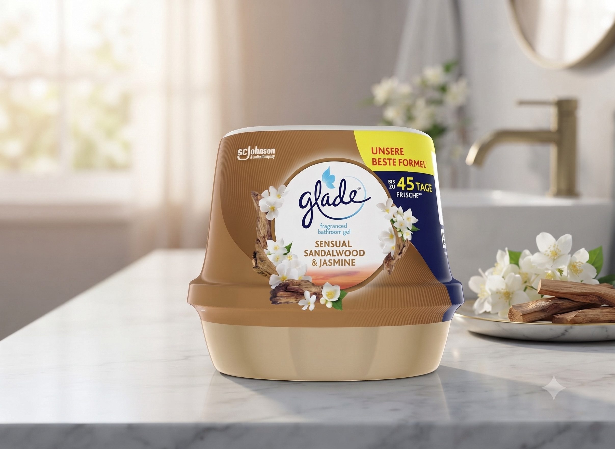 Glade Raumduft Glade Lufterfrischer Duftgel Sensual Sandalwood & Jasmine - 180 g