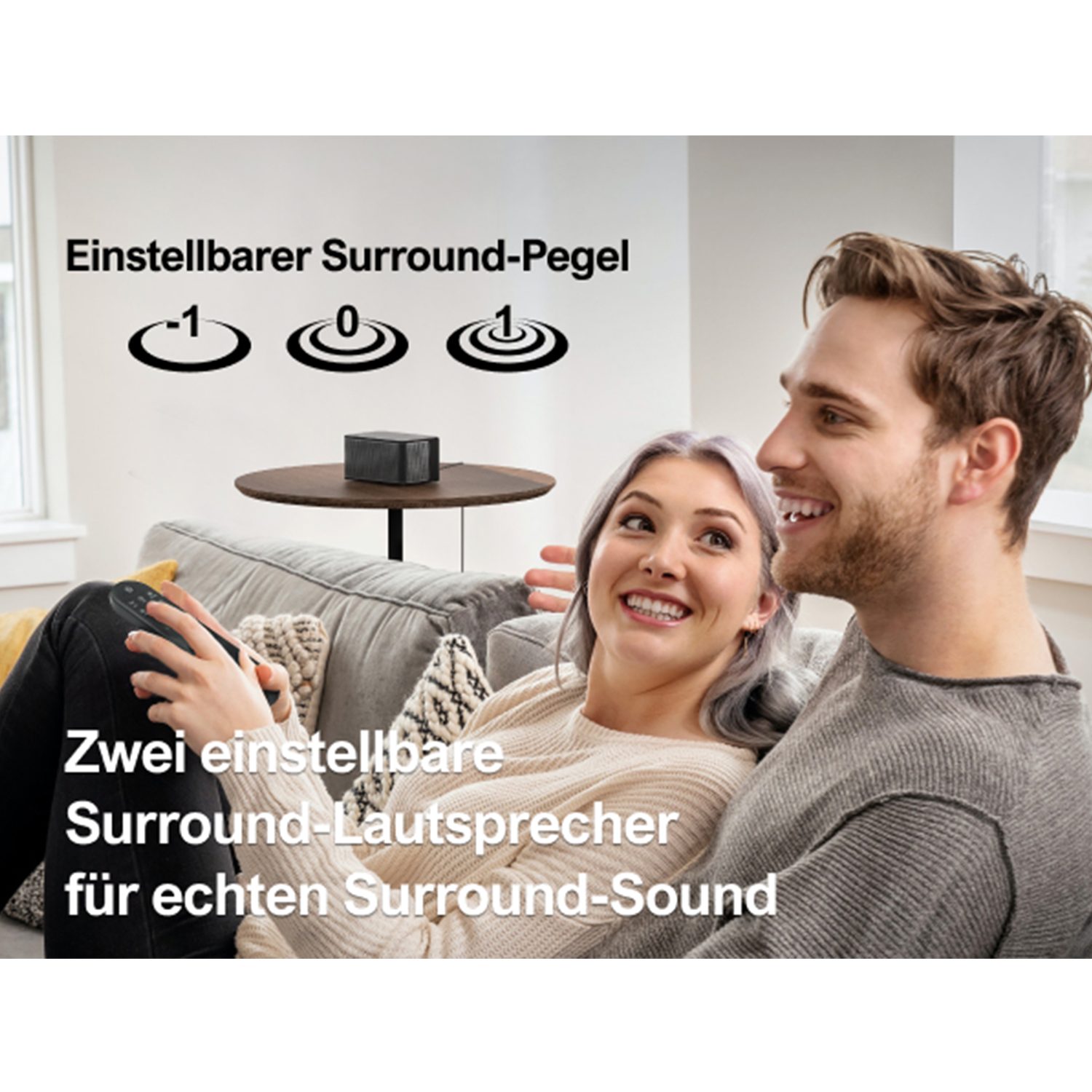 Ultimea Poseidon M4T Soundbar 5.1 Surround Sound System mit Dolby Atmos (Bluetooth 5.3, 450 W, Mit Subwoofer, 2 Rear-Lautsprechern, Einstellbarem Bass) – Bild 5 von 5