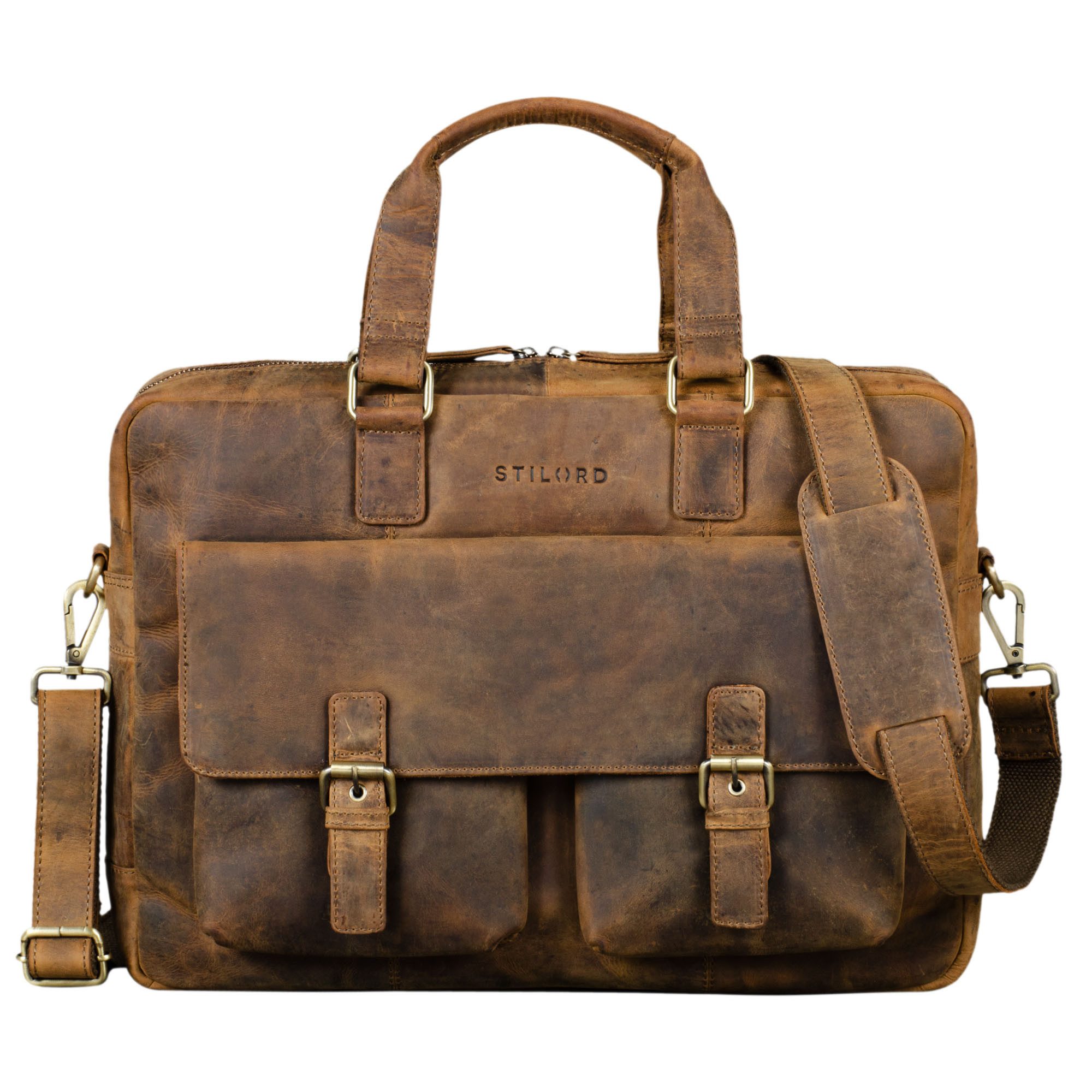 STILORD Aktentasche "Alonso" Vintage Businesstasche Echtleder