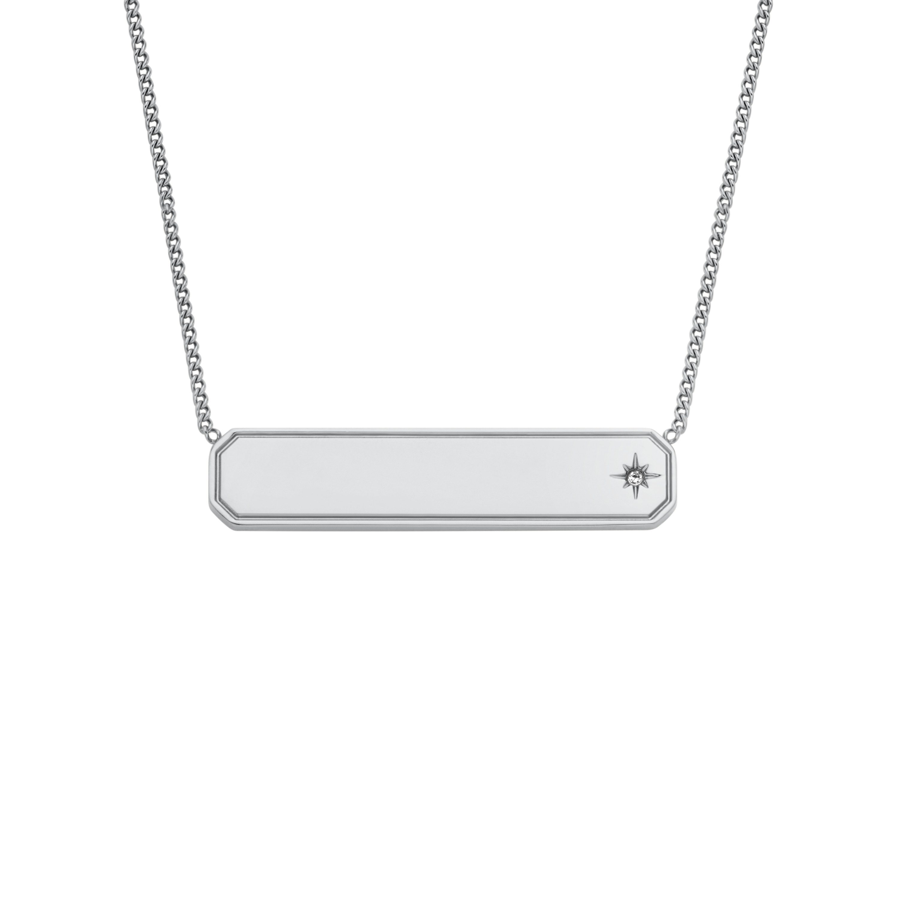 Fossil Kette mit Anhänger Schmuck Geschenk Edelstahl Halsschmuck SADIE, mit Glasstein