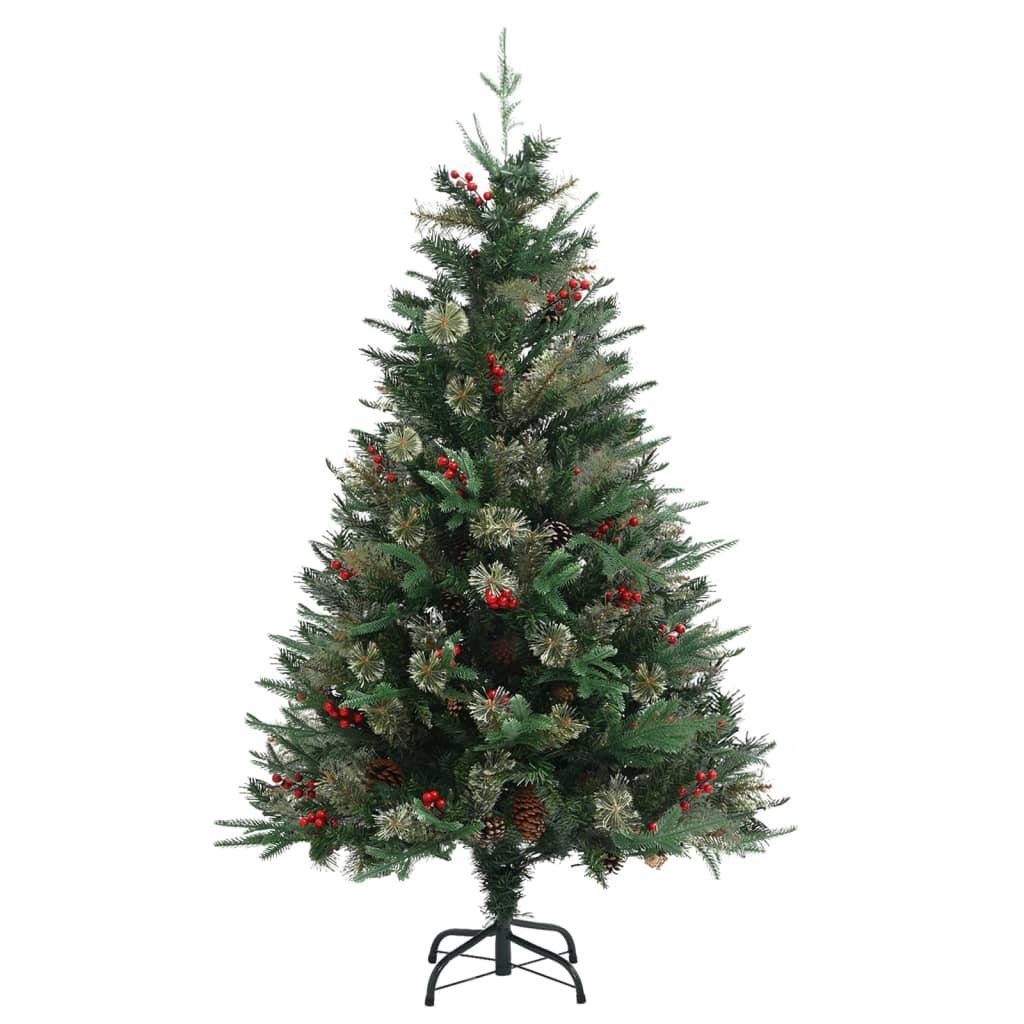 vidaXL Künstlicher Weihnachtsbaum Weihnachtsbaum mit 120 PE Zapfen & PVC Grün cm