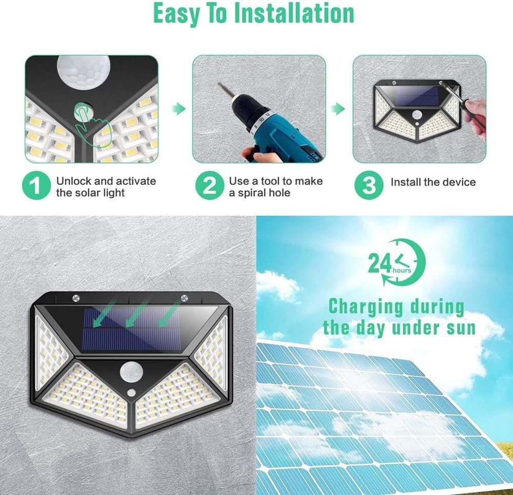 FELIXLEO LED Solarleuchte Solar Wandleuchte Aussen Wasserdicht Solarleuchte 2er Pack