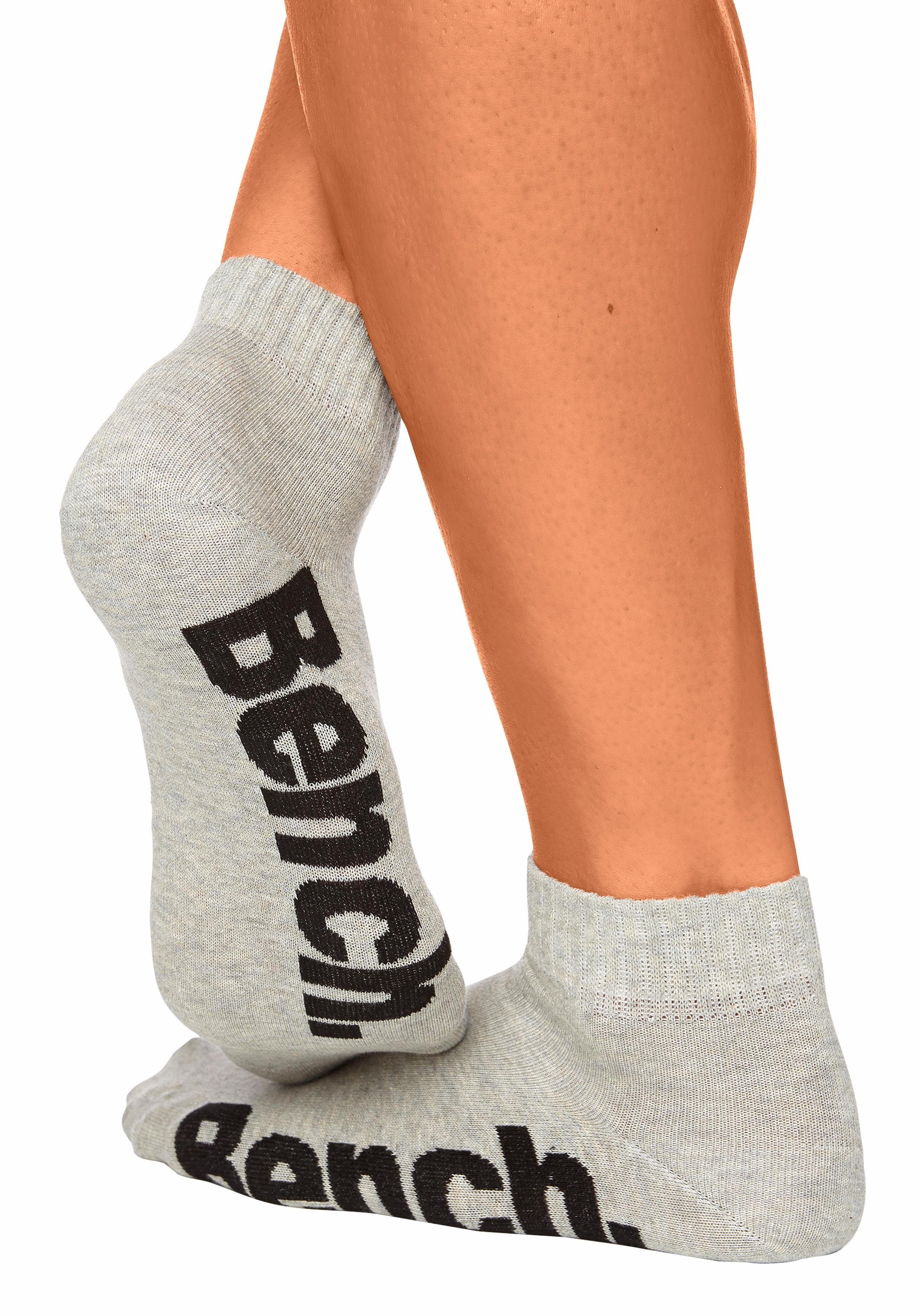 Kurzsocken grau mit (Set, Rippbündchen 6-Paar) schwarz, komfortablem Bench. weiß,