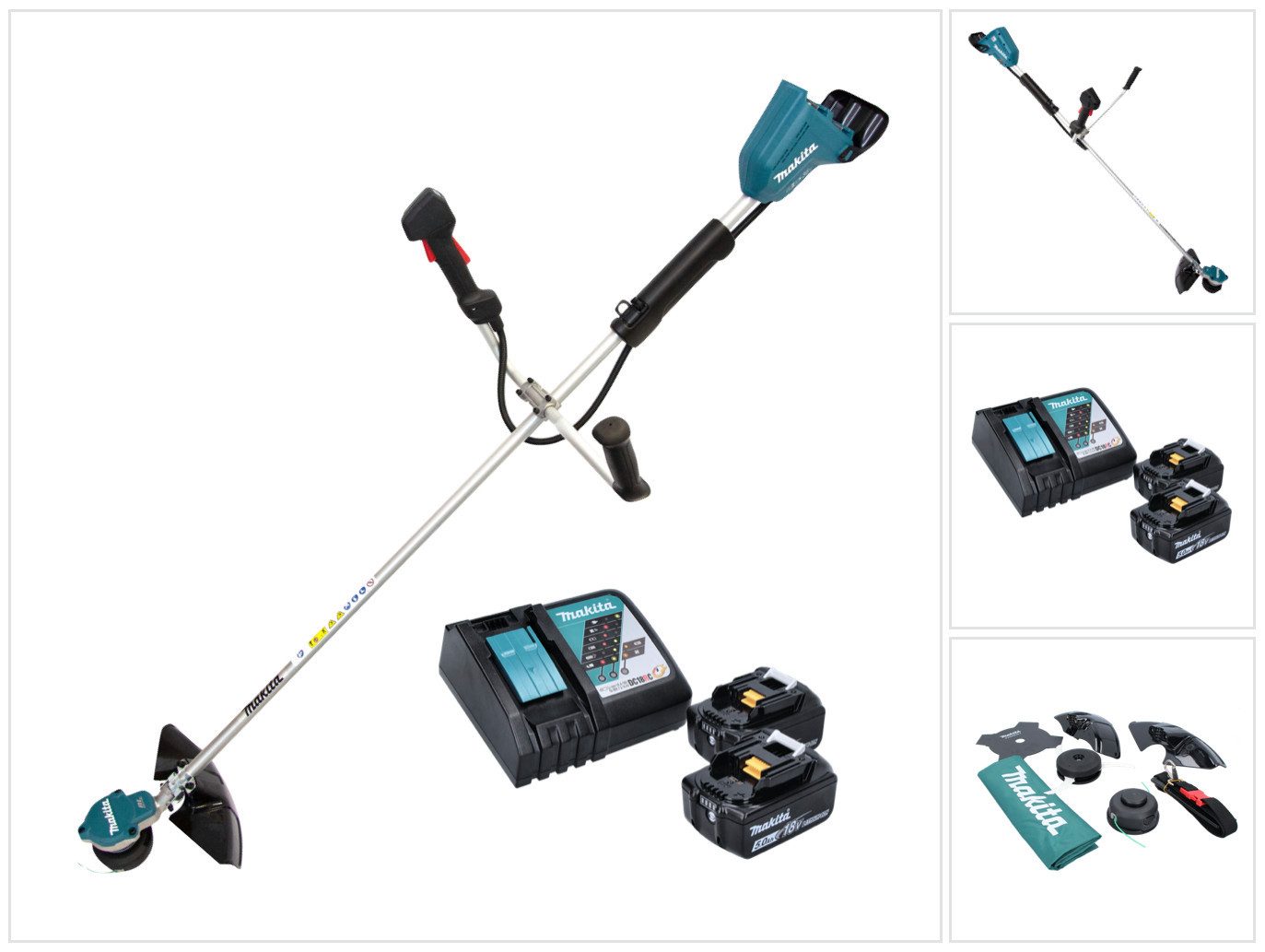 Makita Akku-Rasentrimmer DUR 368 ART Akku Freischneider 36 V (2 x 18 V) Zweihandgriff