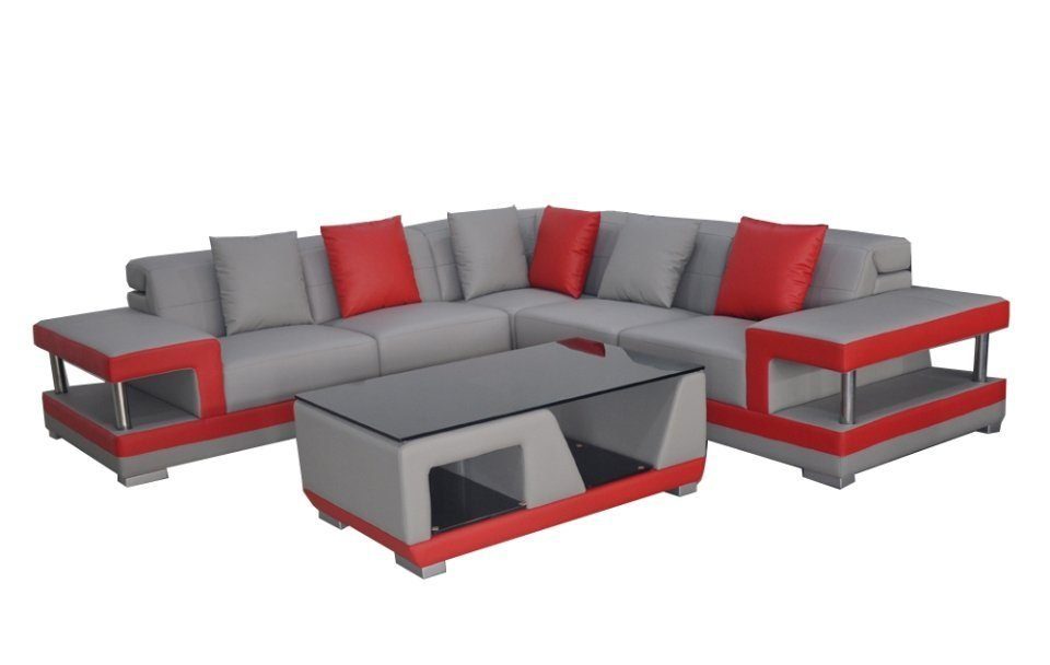 JVmoebel Ecksofa, Ledersofa Couch Wohnlandschaft Eck Design Modern Sofa L-Form