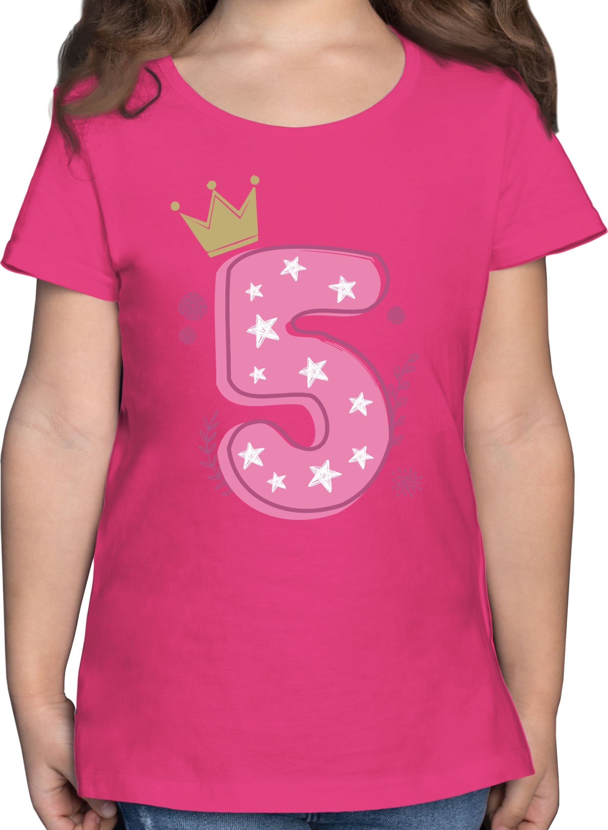 Fünfter 1 T-Shirt Geburtstag Fuchsia Geburtstag 5. Shirtracer