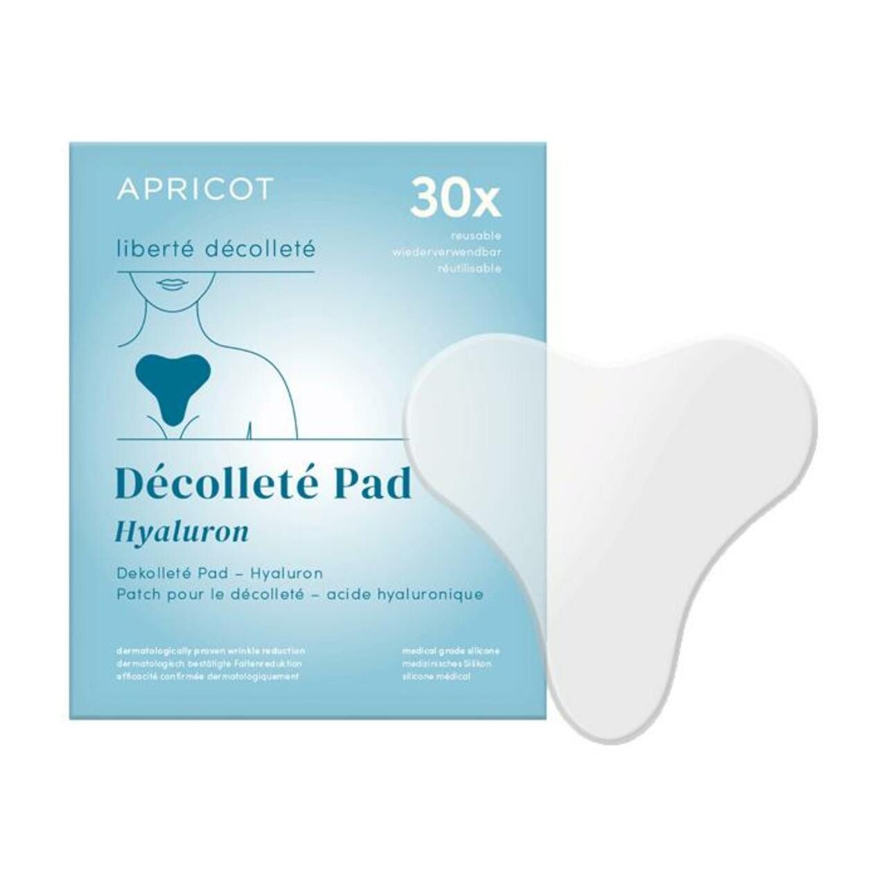APRICOT Beauty Dekolletee-Maske Wiederverwendbares Décolleté Pad Hyaluron "liberté décolleté" aus medi, vegan