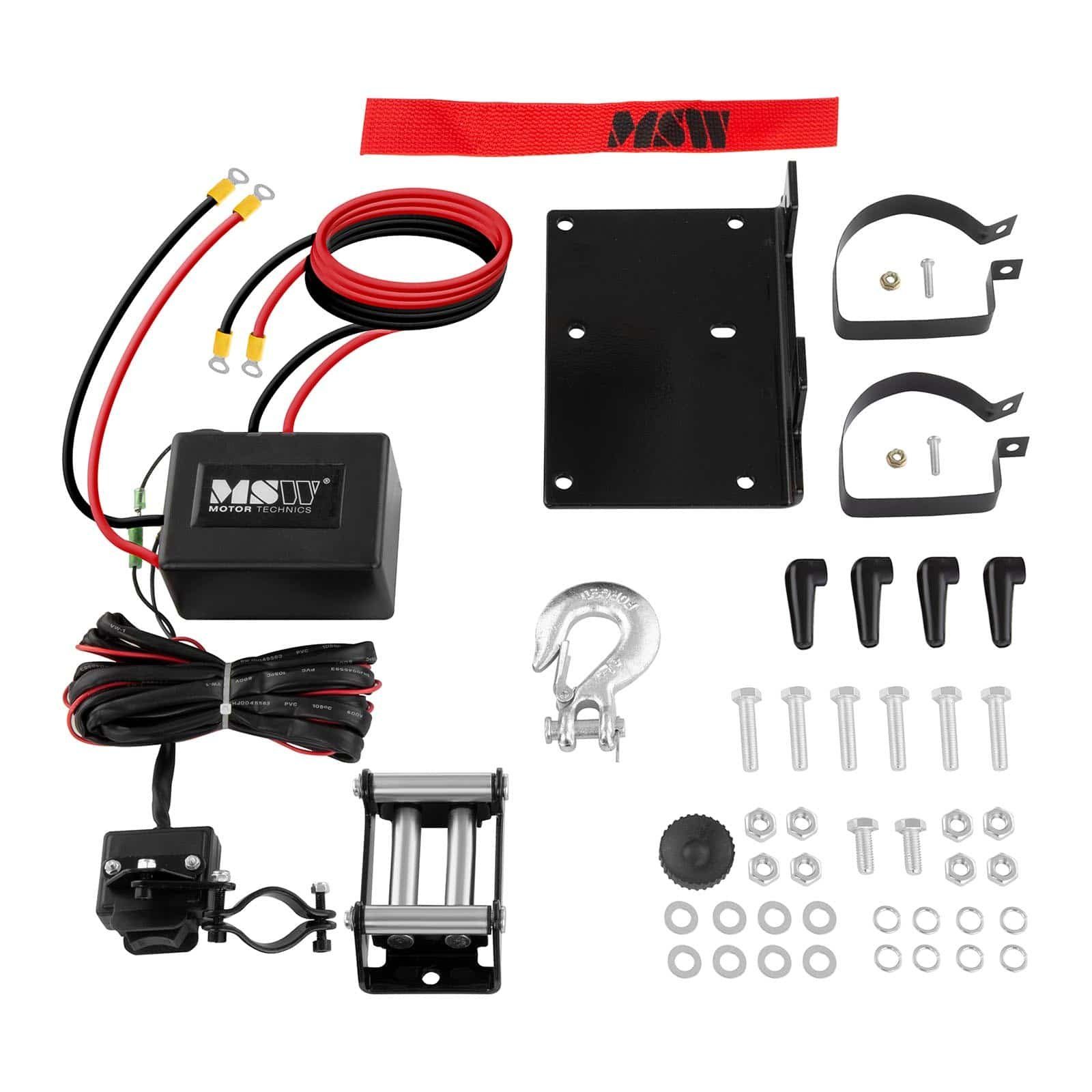 MSW Seilwinde Seilwinde Elektrische 12 1.590 Motorwinde V Kg Seilhebezug Seilzug MSW