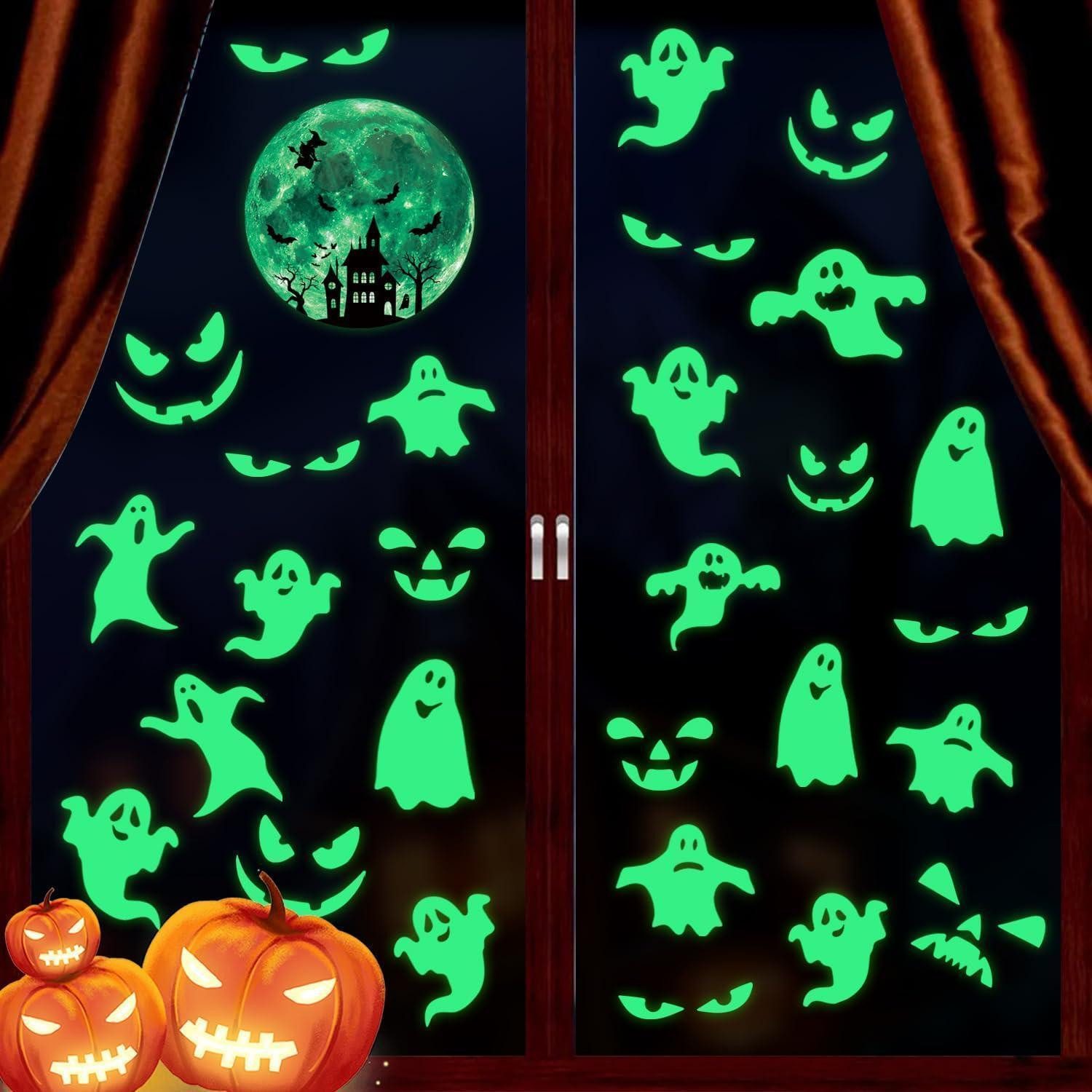 LuxusKollektion Beleuchtetes Fensterbild Halloween Fensterdeko Geister Leuchtsticker Kürbis