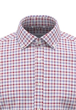 seidensticker Businesshemd Slim Slim Langarm Button-Down-Kragen Karo