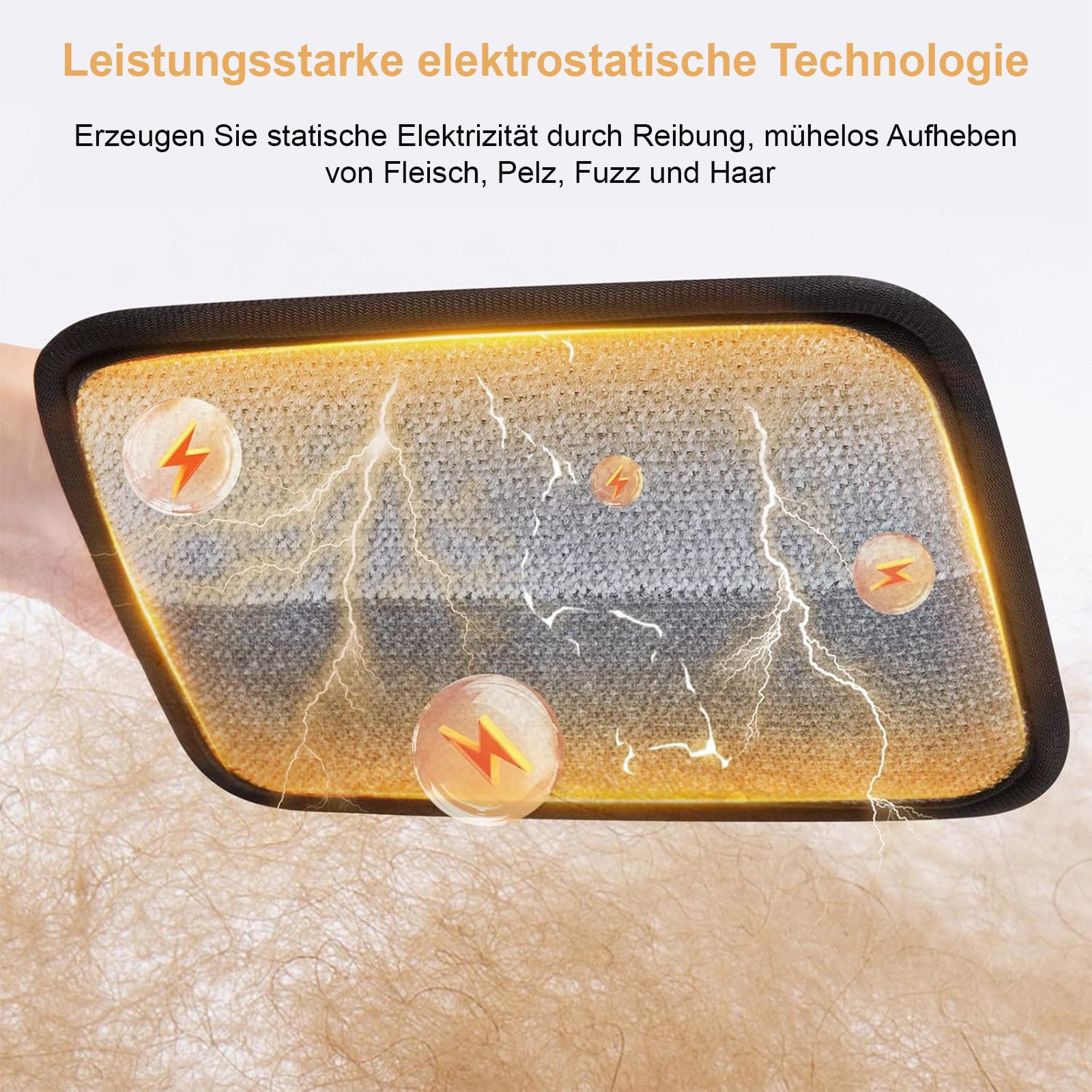 OKWISH Fellpflegehandschuh Tierhaarentferner Handschuhe Fusselentferner, (Fusselbürste, wiederverwendbar waschbar, 2-tlg), Entfernt Tierhaare Staub Fusseln von Sofa Teppichen Möbeln u. v. m.