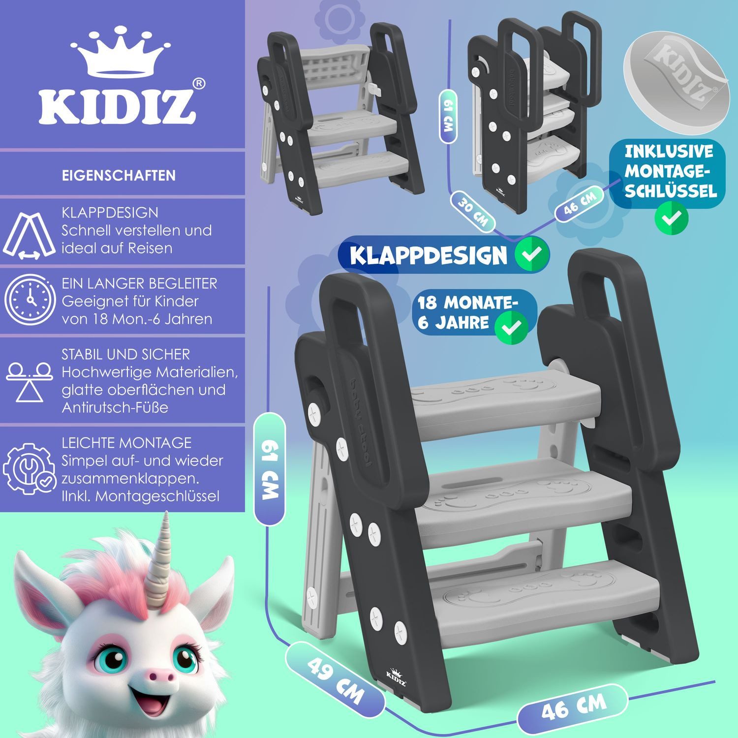 KESSER Tritthocker, für Kinder Trittleiter Klappbar günstig online kaufen