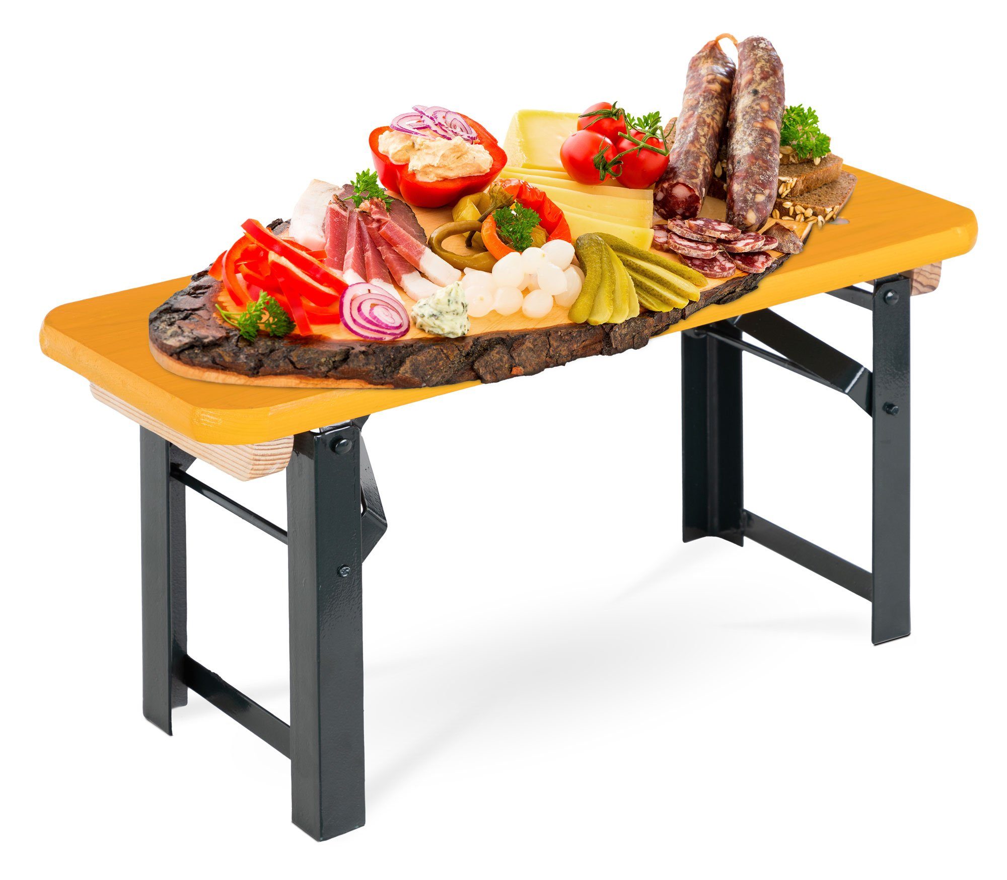 Stagecaptain Servierplatte BB-55 Hirschgarten Bierzeltbankerl, Holz, (1-tlg), Bierzelt-Bank im Miniaturformat - Nützliche Deko für jedes Buffet