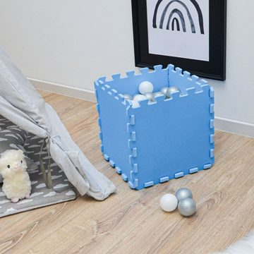 LittleTom Puzzlematte 9 Teile Baby Kinder Puzzlematte ab Null - 30x30cm, Baby Kinder Puzzlematte blau