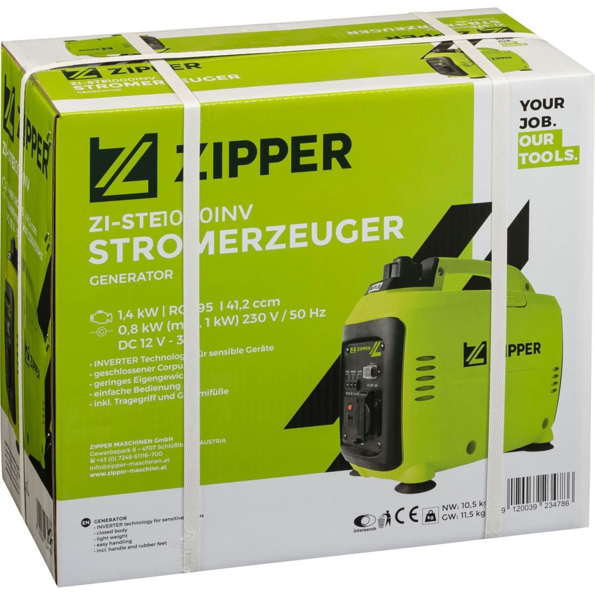 ZIPPER Stromerzeuger ZI-STE1000INV Stromerzeuger Inverter