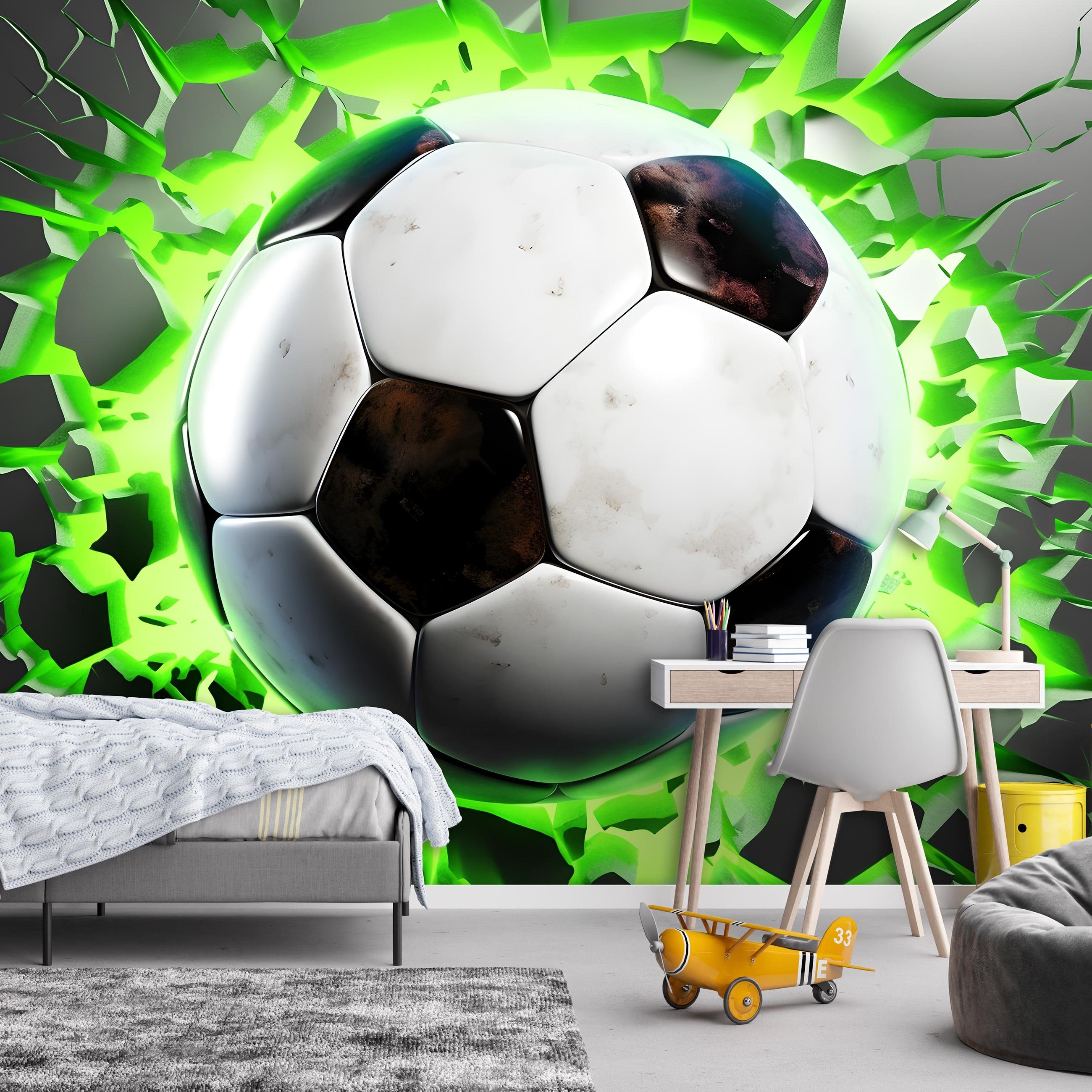 Wallarena Fototapete Kinderzimmer Jungen Fußball 3D günstig online kaufen