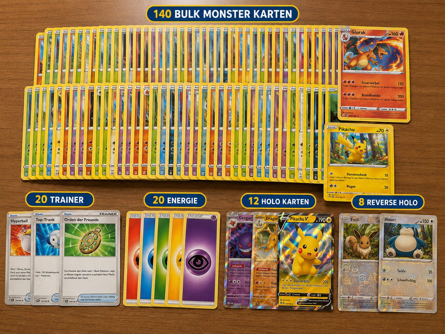 The Pokémon Company Sammelkarte Pokémon Karten Deutsch – Reverse Holo, EX, Booster & Bulk
