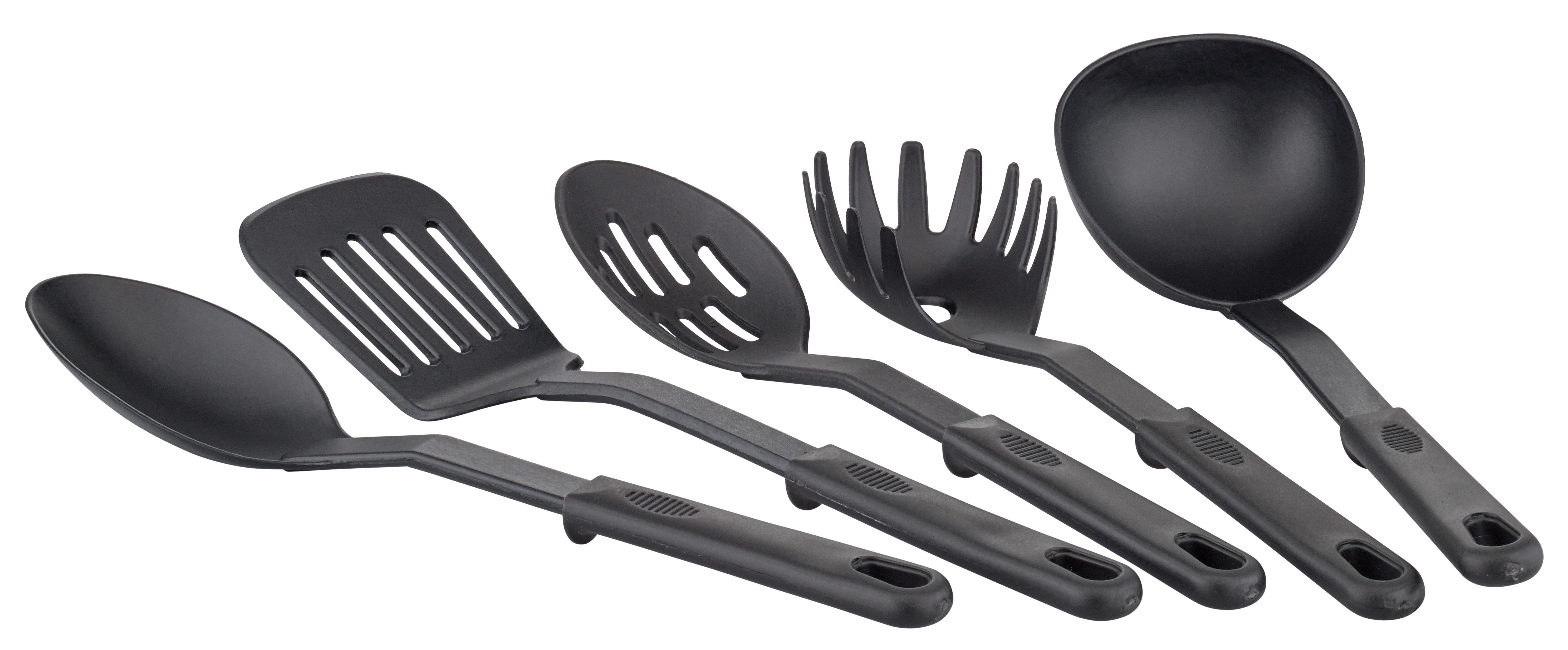 GSW Topf-Set Milano, inkl. 5-teiliges Küchenhelfer-Set, Aluminium, Kunststoff (Set, 15-tlg., je 1 Kochtopf 16/20/24cm, 1 Stielkasserolle 16cm, je 1 Pfanne 24/28cm), Kochtopf-Set mit Antihaft-Versiegelung, Induktion
