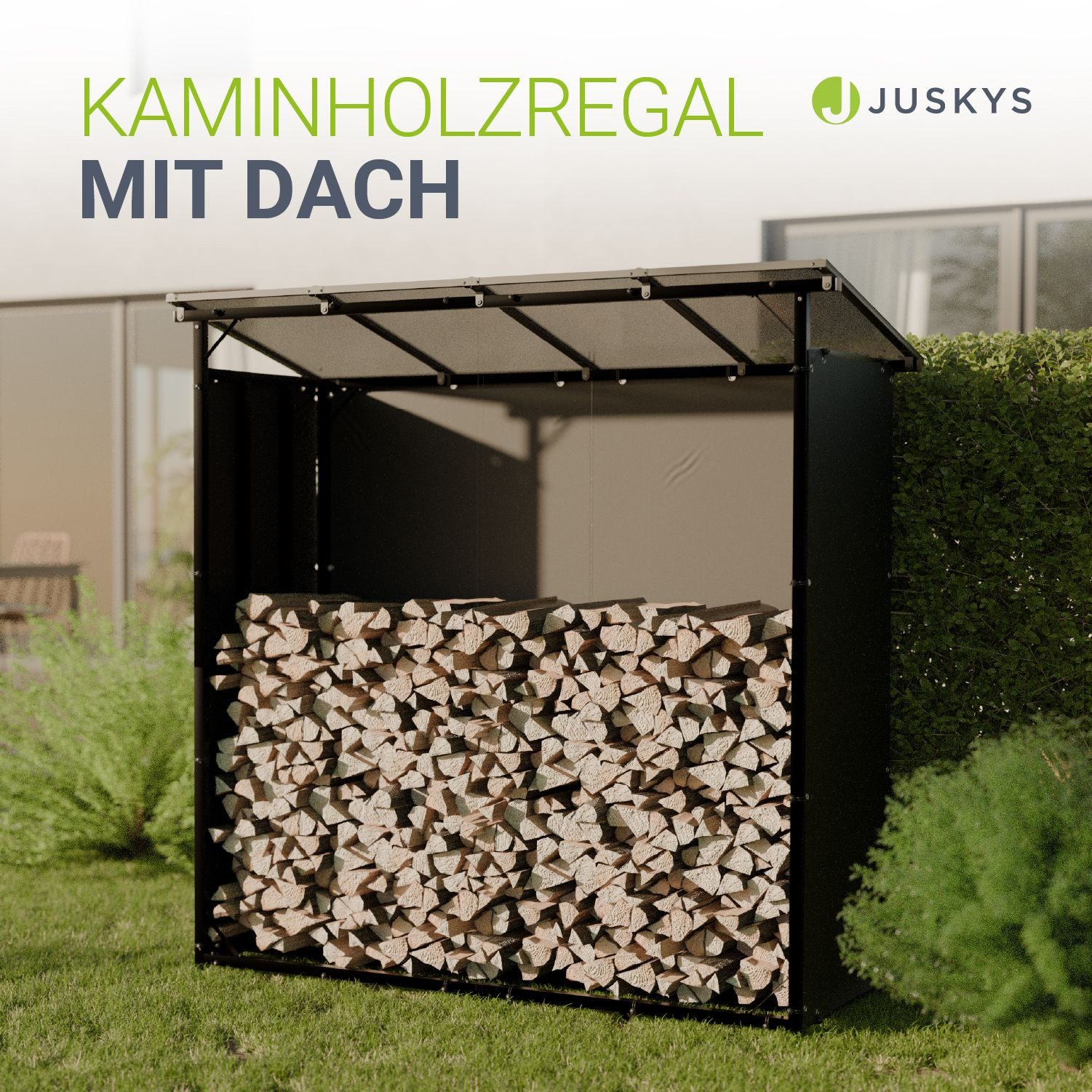 Juskys Kaminholzregal, (1-St), Inkl. Wetterschutzplane, erhöhte günstig online kaufen