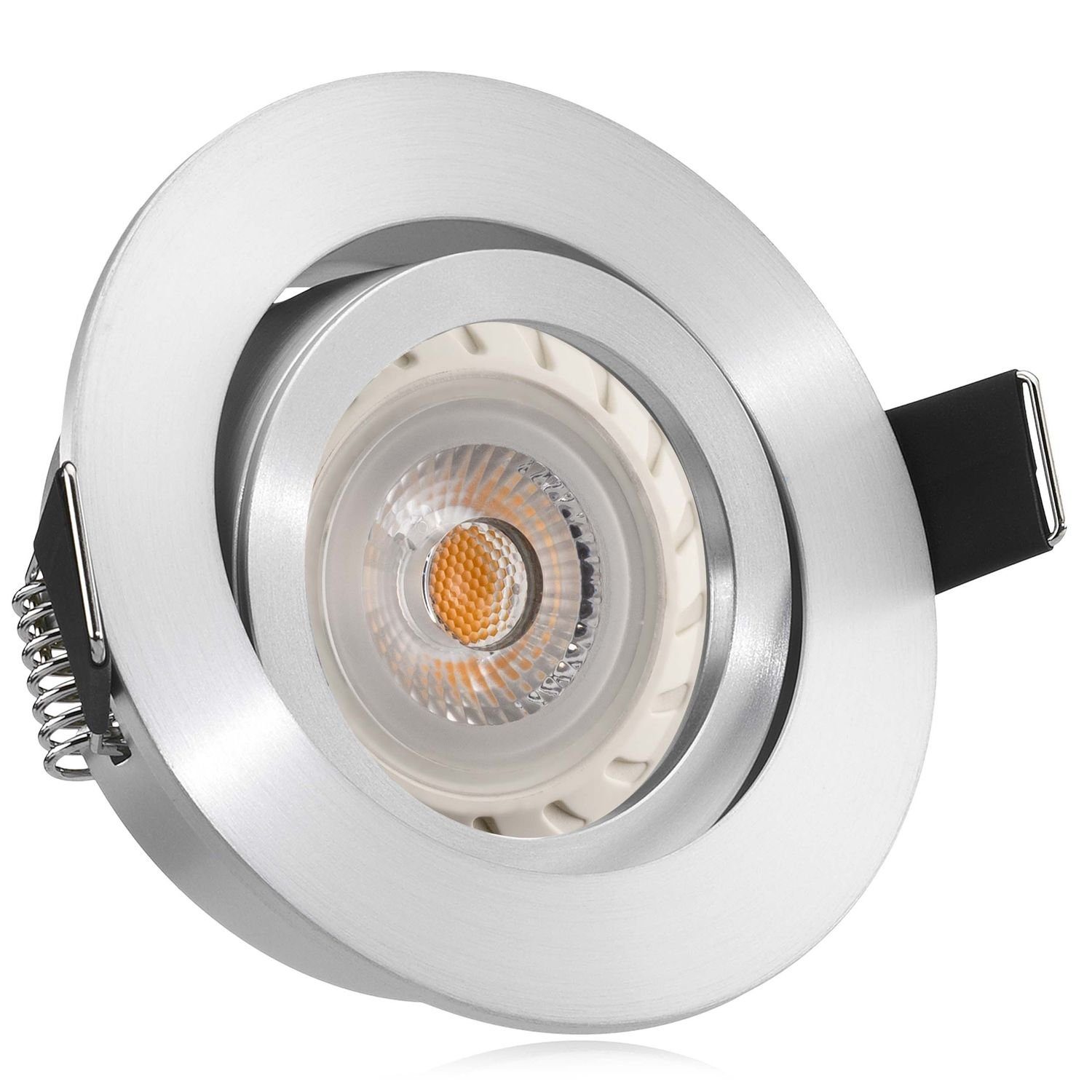 LEDANDO LED Einbaustrahler LED Set mit Aluminium von LED Einbaustrahler GU10 Markenstrahler matt