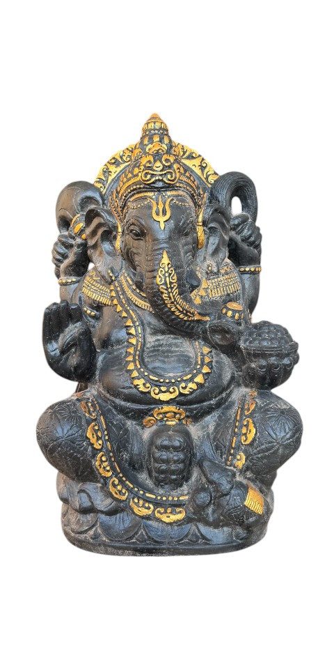 FaHome Skulptur Ganesha Skulptur - Deko Garten Statue - Betonguss
