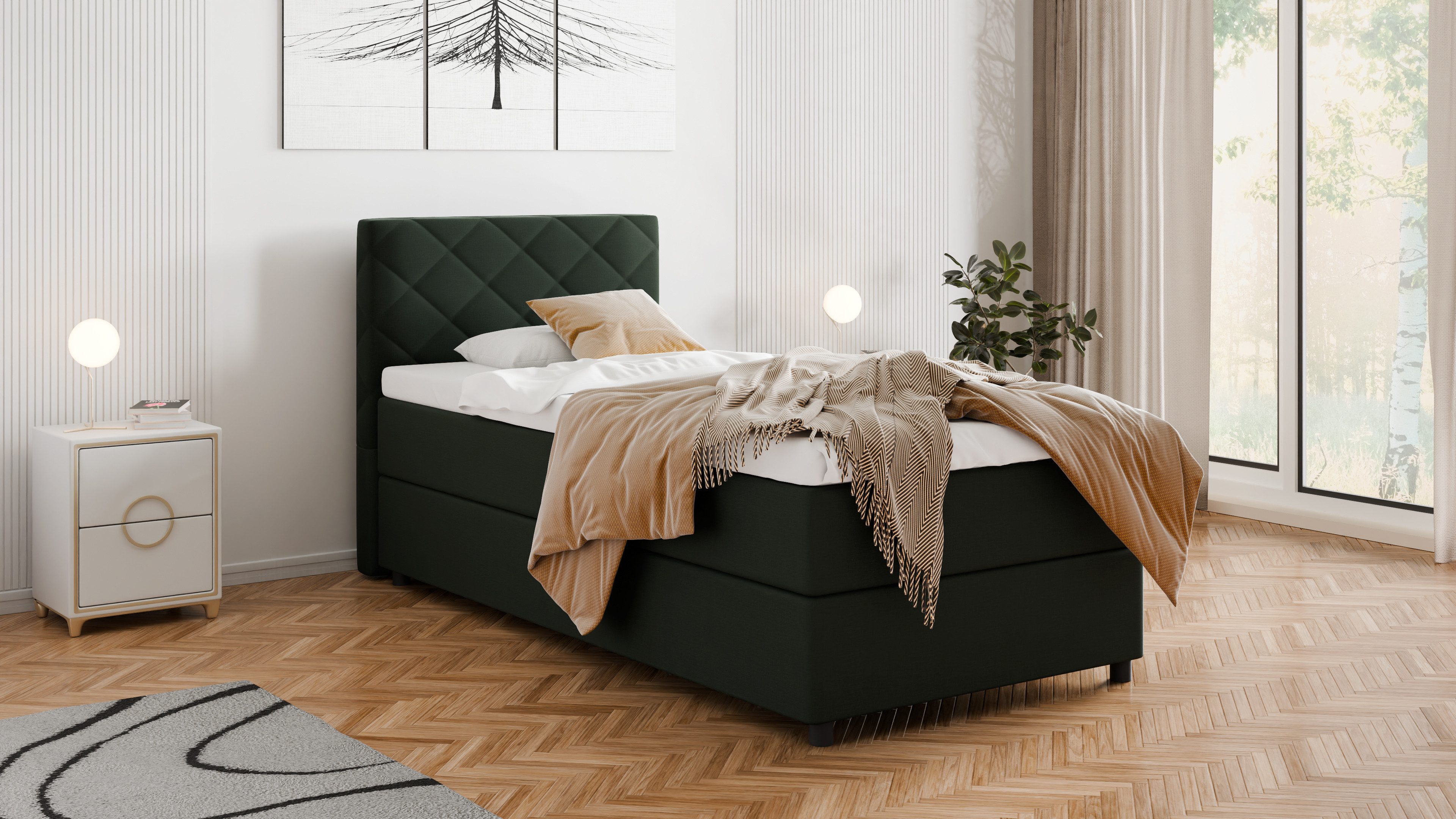 PANDA MÖBEL GmbH Boxspringbett DIAMARO 90x200, günstig online kaufen