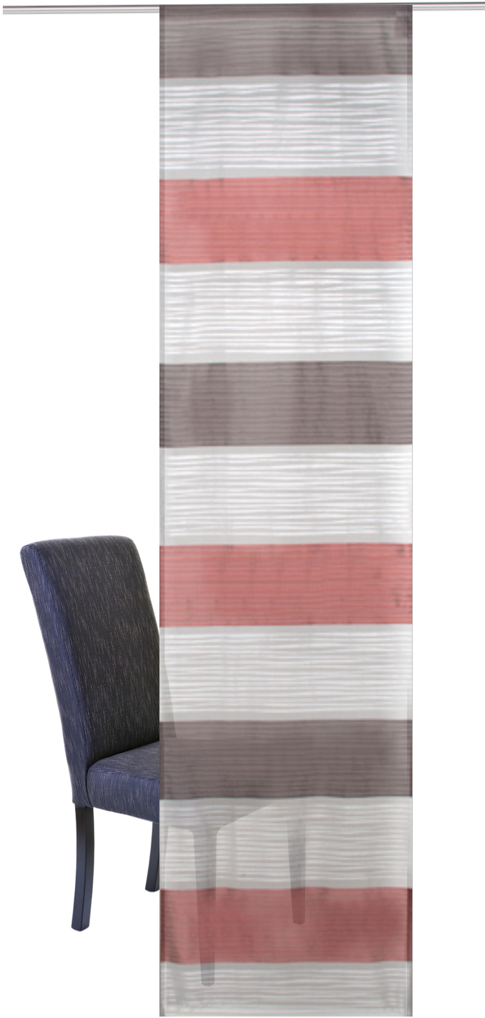 HOME WOHNIDEEN Schiebegardine Sarnia (1 St), Klettband, halbtransparent, Voile, ohne Montagezubehör, 57 cm Breite