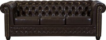 Home affaire Chesterfield-Sofa Rysum, Chesterfield-Optik, in 2 Bezugsqualitäten, 2 Ausf. schnell lieferbar