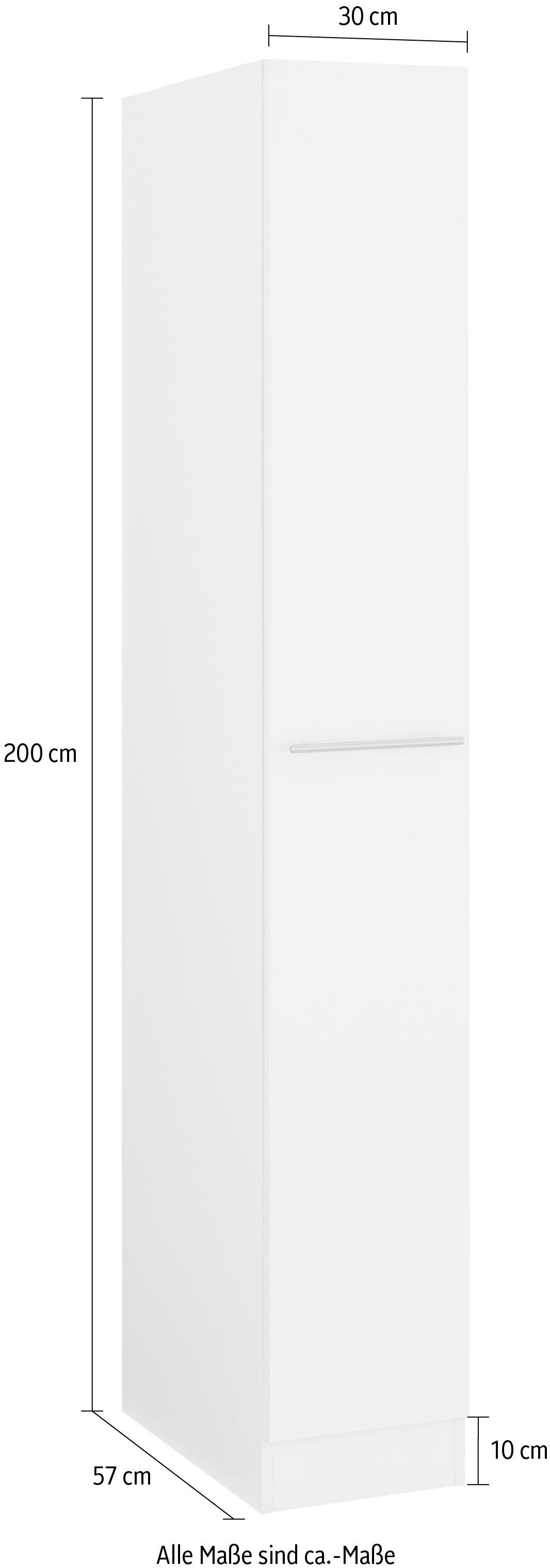 wiho Küchen Apothekerschrank Unna Auszug mit Ablagefächern weiß/weiß 4 Weiß 