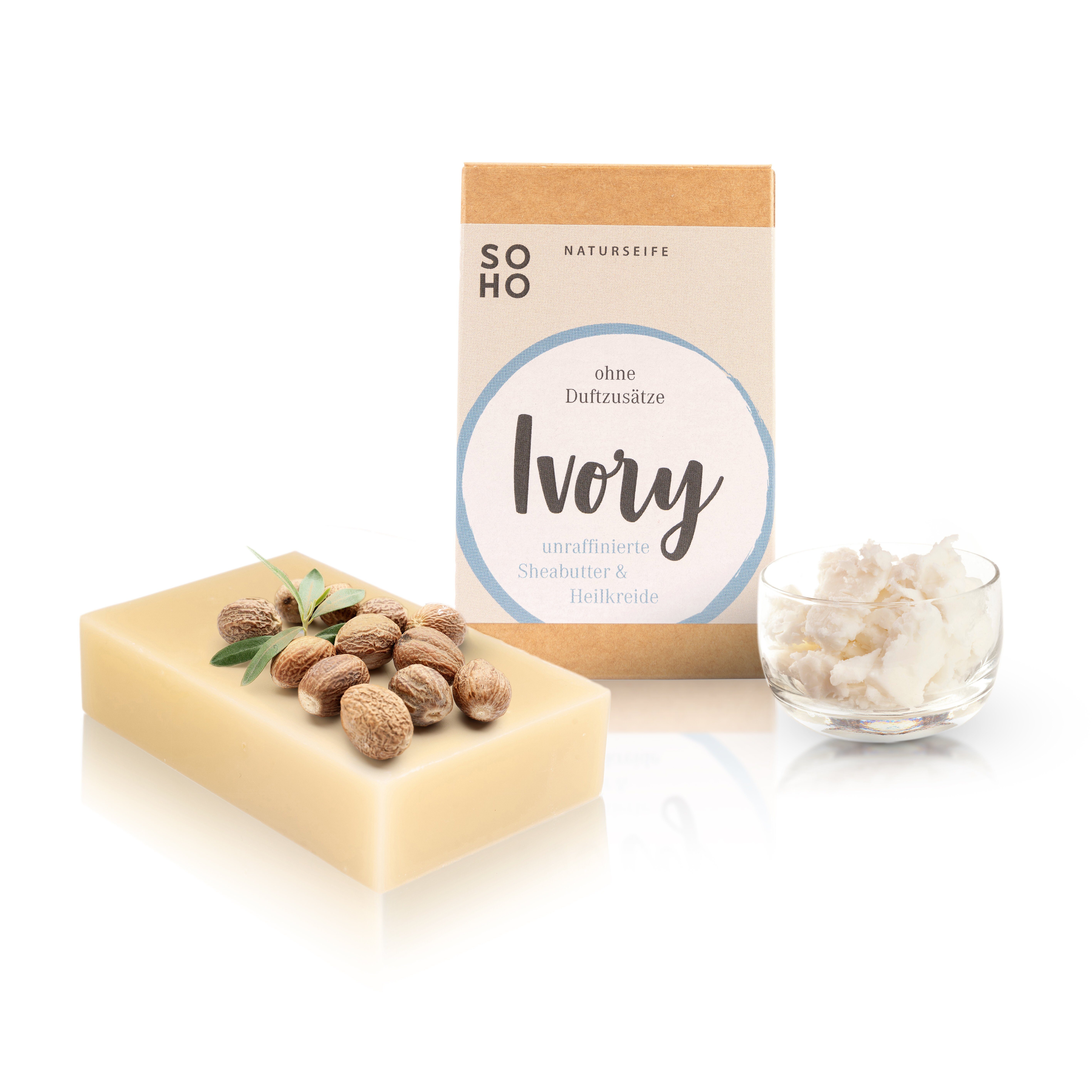 empfindliche Haut, für mit Sheabutter Heilkreide Gesichtsseife und IVORY Naturkosmetik SOHO