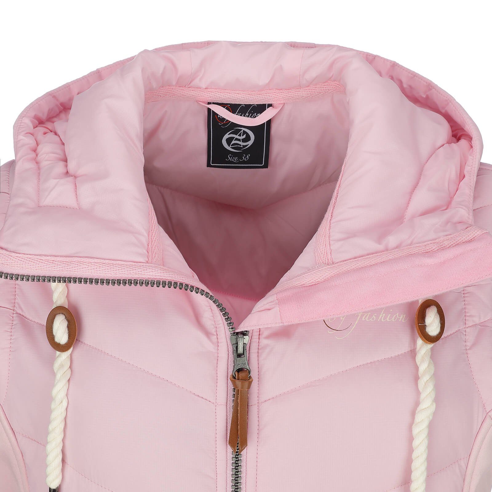 Dry Fashion Steppweste Damen Malente Outdoor-Weste windabweisend Kapuze mit – rosa Weste