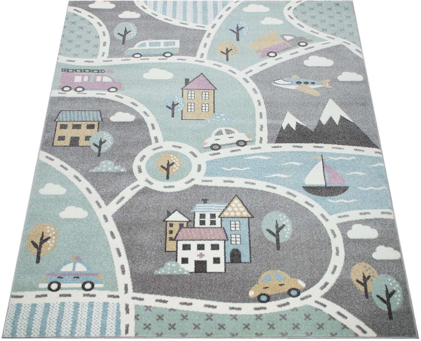 Paco Home Kinderteppich Capri 318, rechteckig, Höhe: 9 mm, Straßen-Spiel-Teppich, Kinderzimmer. Reduzierter Preis € 164,16. Unverbindliche Preisempfehlung € 199,99