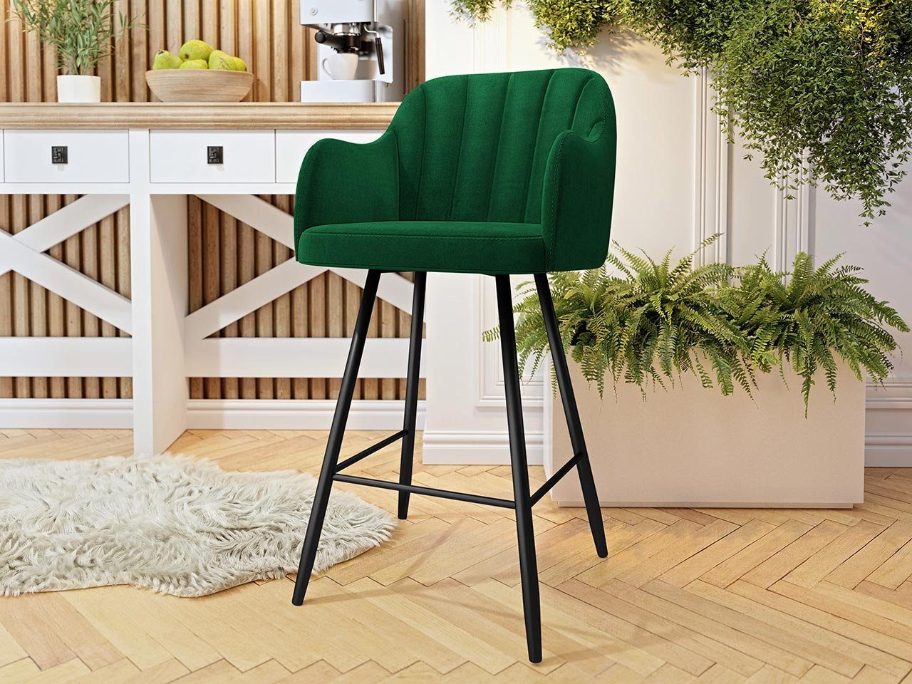 MIRJAN24 Barhocker SH1 (1 Stück), Beine aus Metall, 56x52x105 cm