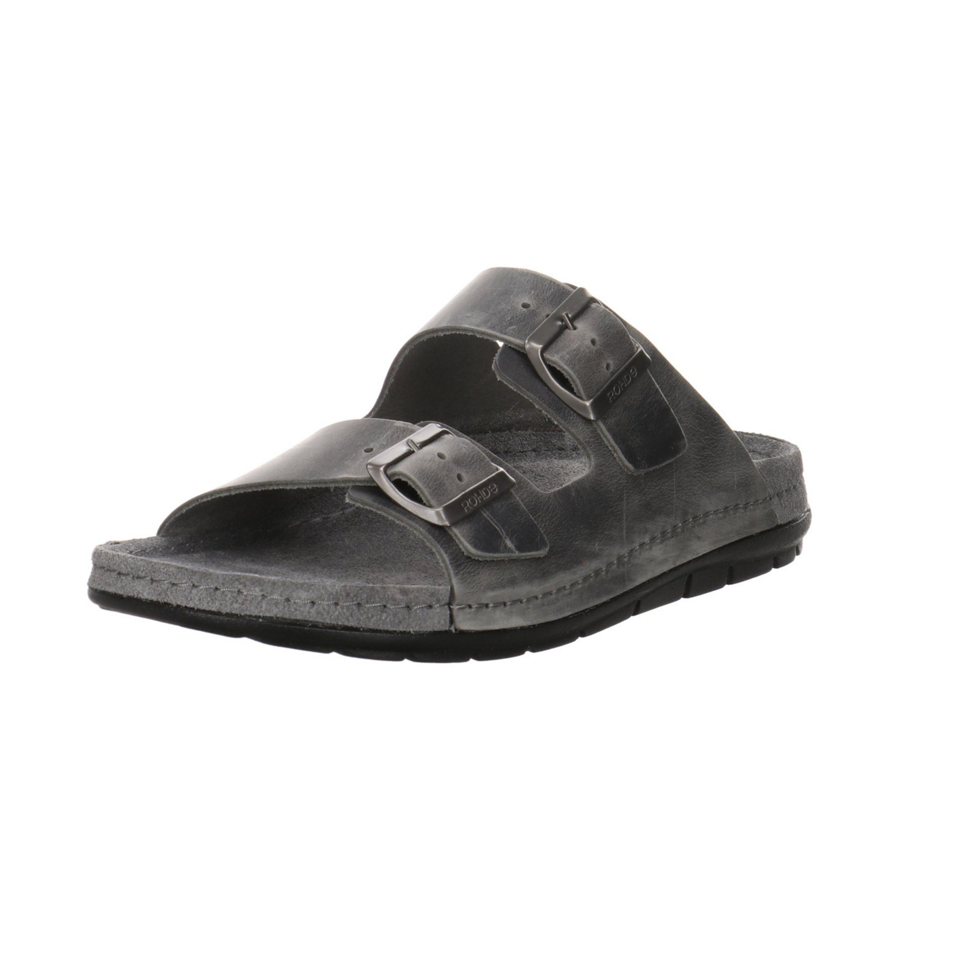 Pantolette Slipper Herren Hausschuhe Rohde Fettleder Pantolette Anthrazit