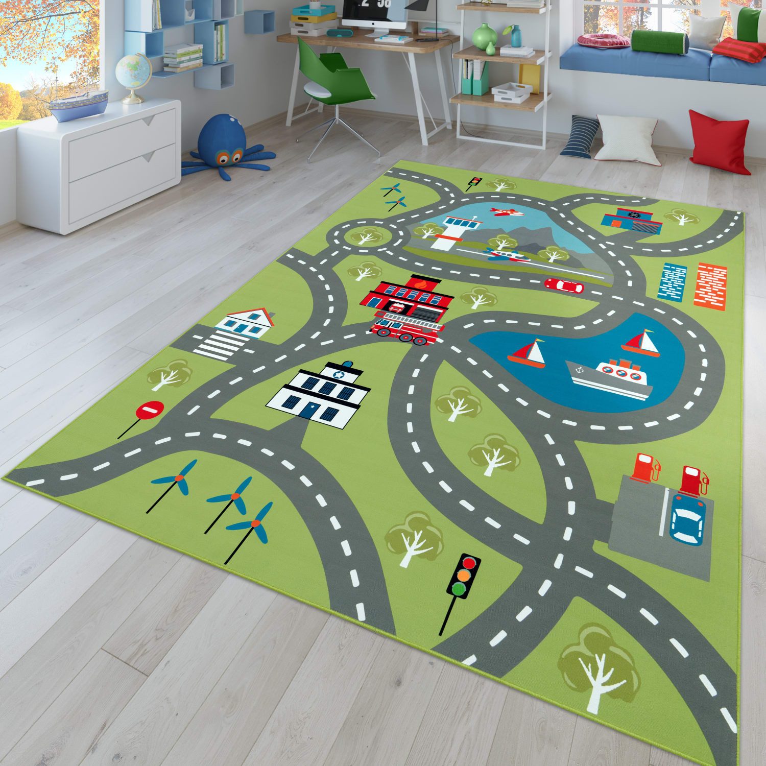 TT Home Teppich Kinderzimmer, Rechteckig, Höhe: 4 mm, Kinderzimmerteppich Teppich Junge Mädchen Kinderteppich Baby Rutschfes