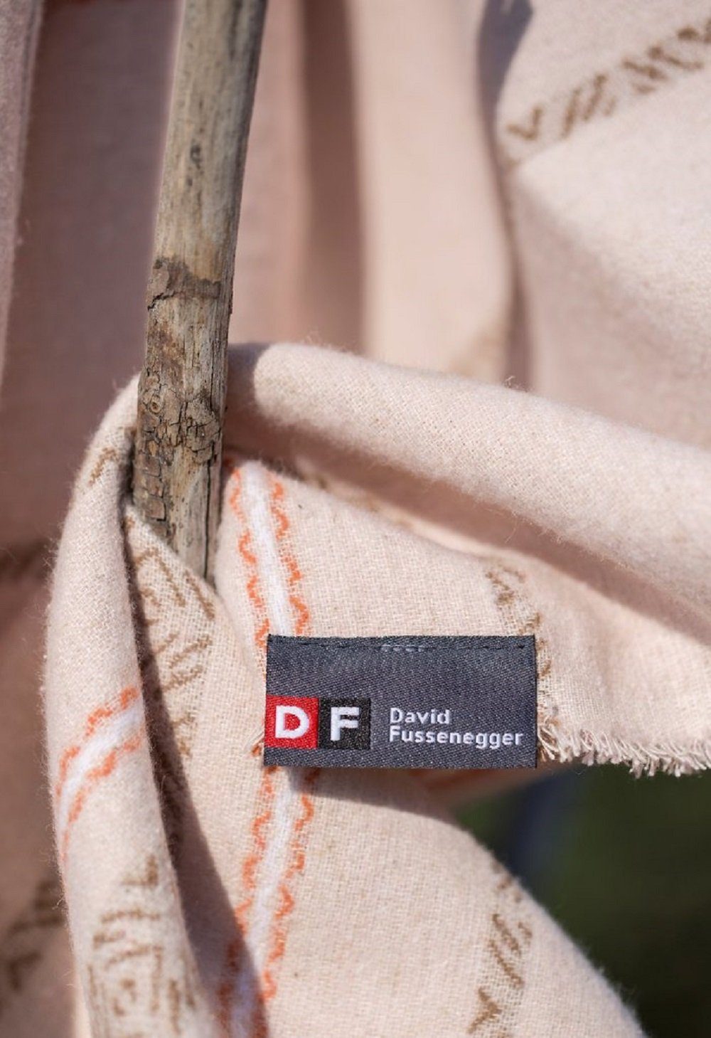 Wohndecke Leinenmix Alba 'Bordüre' 140 x 200 cm, DAVID FUSSENEGGER