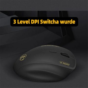 Welikera Drahtlose Maus, 2.4GHz Bluetooth einstellbare DPI Computer Maus Maus- und Mauspad-Set