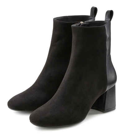 LASCANA Stiefelette Ankle Boots mit modischem Blockabsatz und leichter Karree Form
