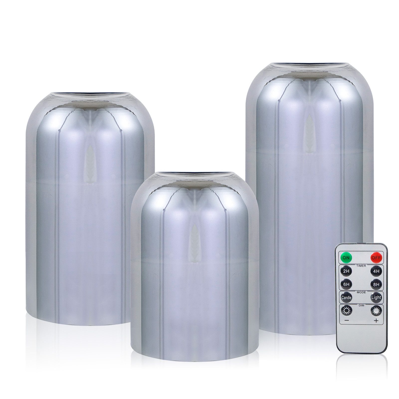 CCLIFE LED-Kerze LED Kerzen 3er Set mit Fernbedienung Timer Funktion 300 Stunden