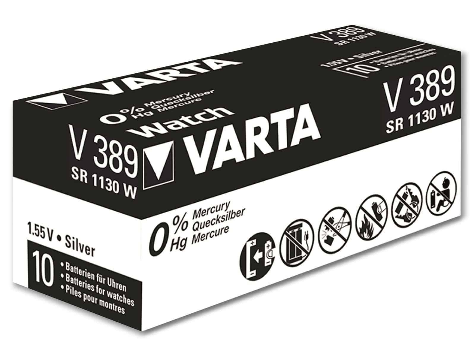 1.55V Knopfzelle Silver VARTA Oxide, Knopfzelle SR54, 389 VARTA