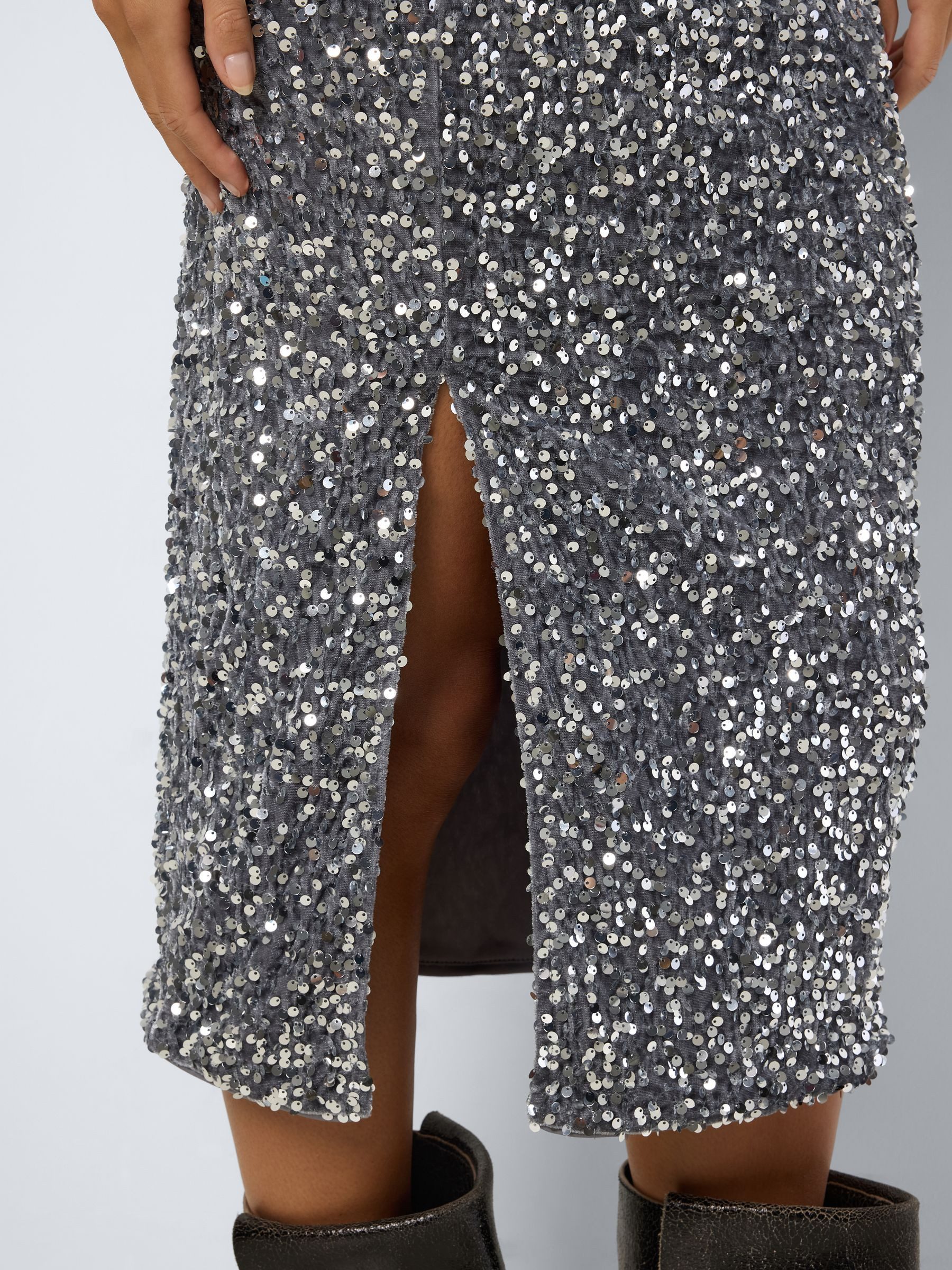 Noisy may Sommerrock Midi Pailletten Seitenschlitz günstig online kaufen