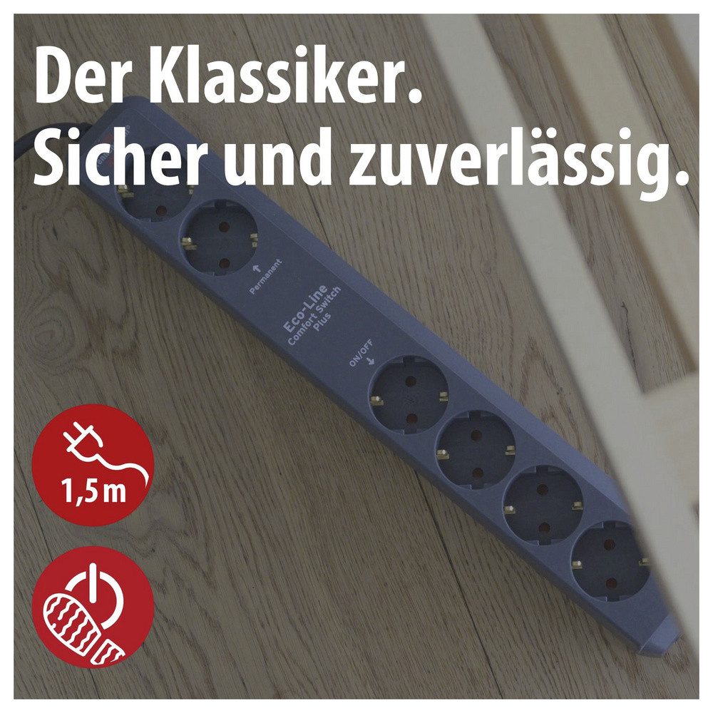 Brennenstuhl Brennenstuhl 1159560516 Steckdosenleiste mit Schalter Anthrazit Schut Steckdosenleiste (Kabellänge 1.50 m) – Bild 4 von 5