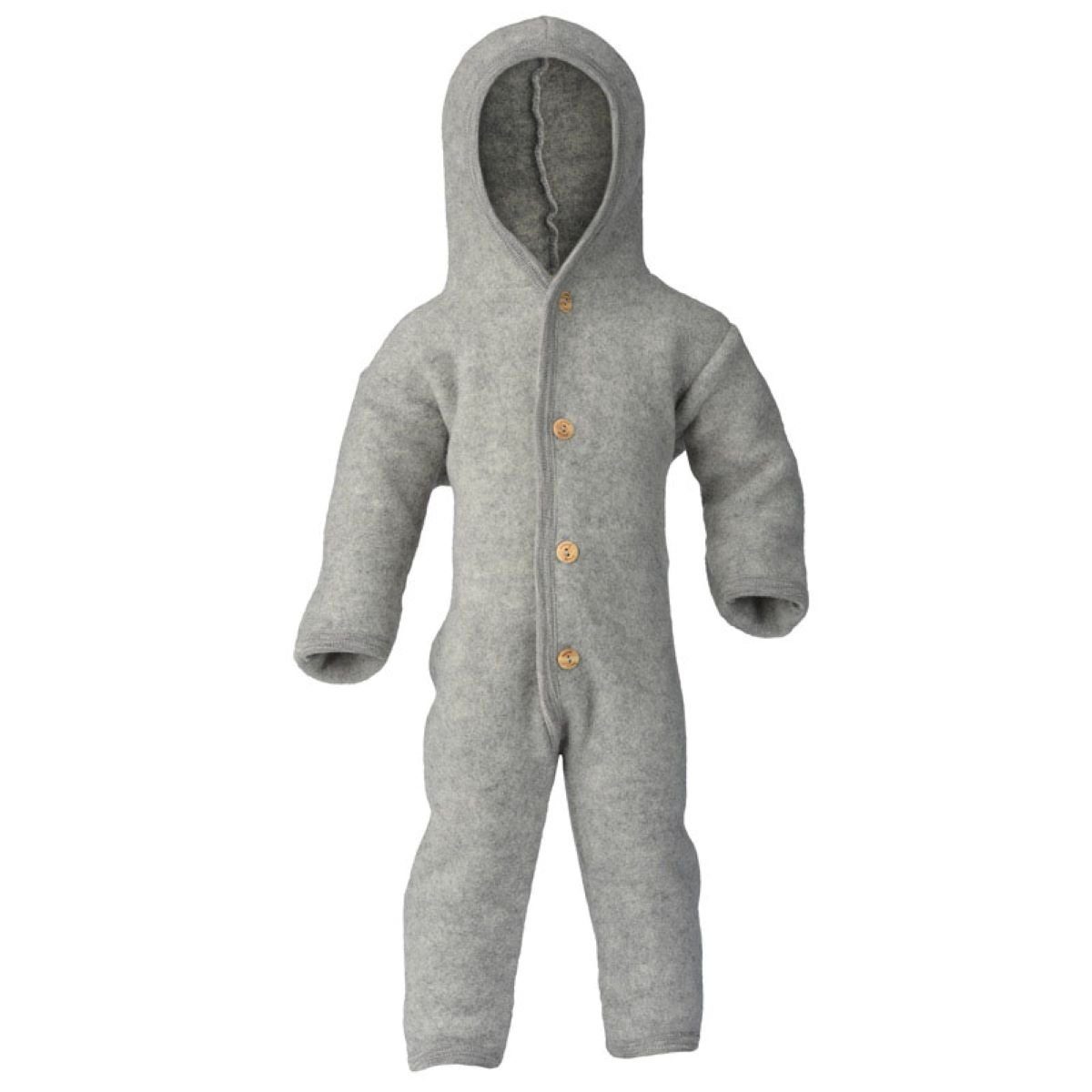 Engel Naturkleidung Overall (1-tlg) Baby Fleece Overall mit Kapuze aus Bio Merinoschurwolle