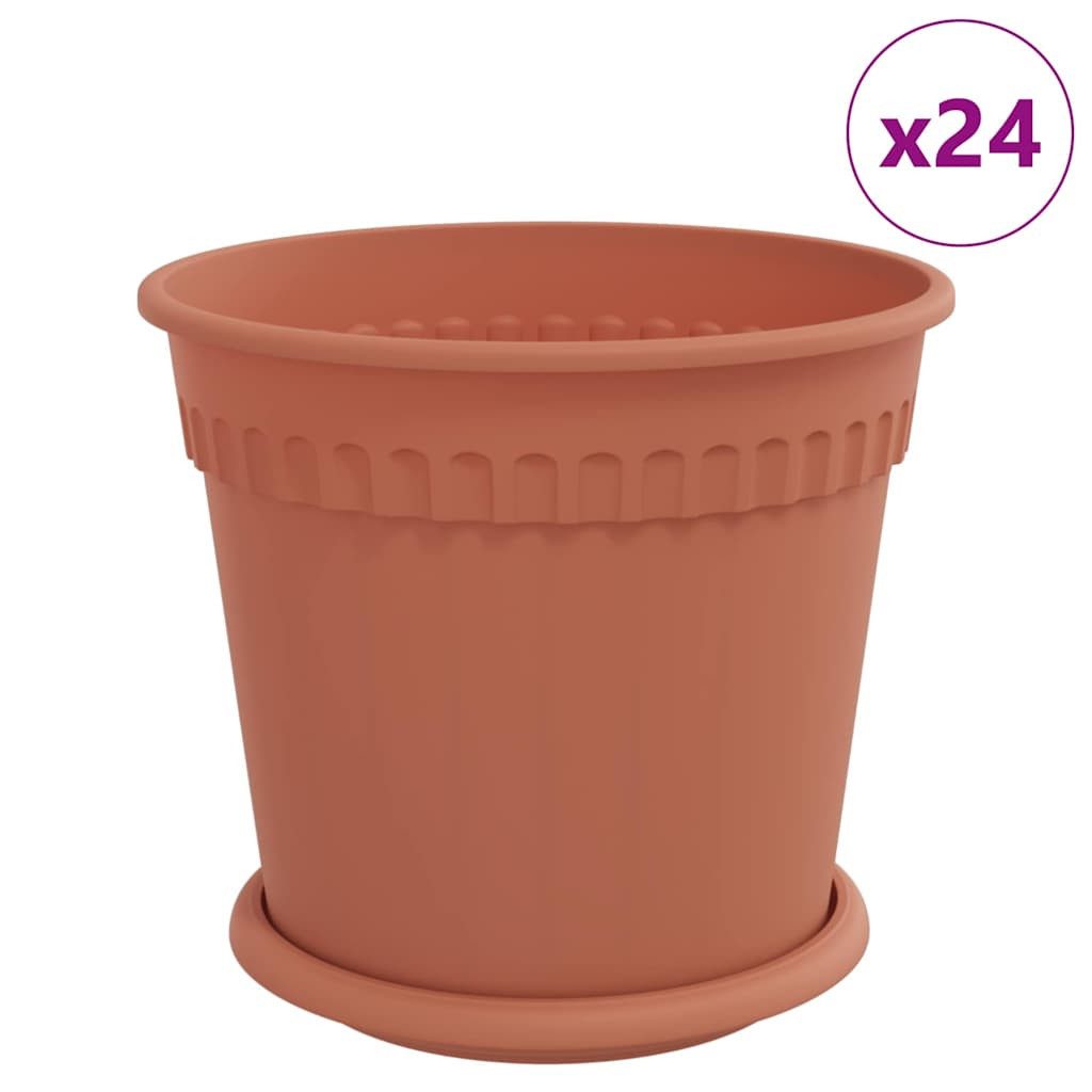 vidaXL Blumentopf Blumentöpfe 24 stk. Ziegelrot Kunststoff (24 St)
