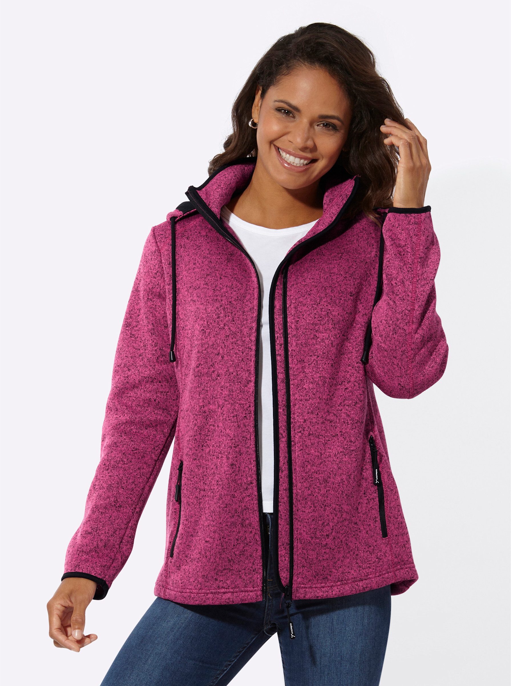 Casual Looks Fleecejacke, mit Kapuze günstig online kaufen