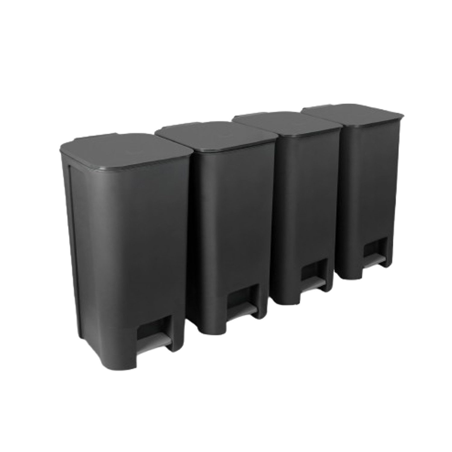 Practic Mülltrennsystem 10106593 Satz Abfalltrennbehälter, Recycling-Set 4 x Treteimer 40 L